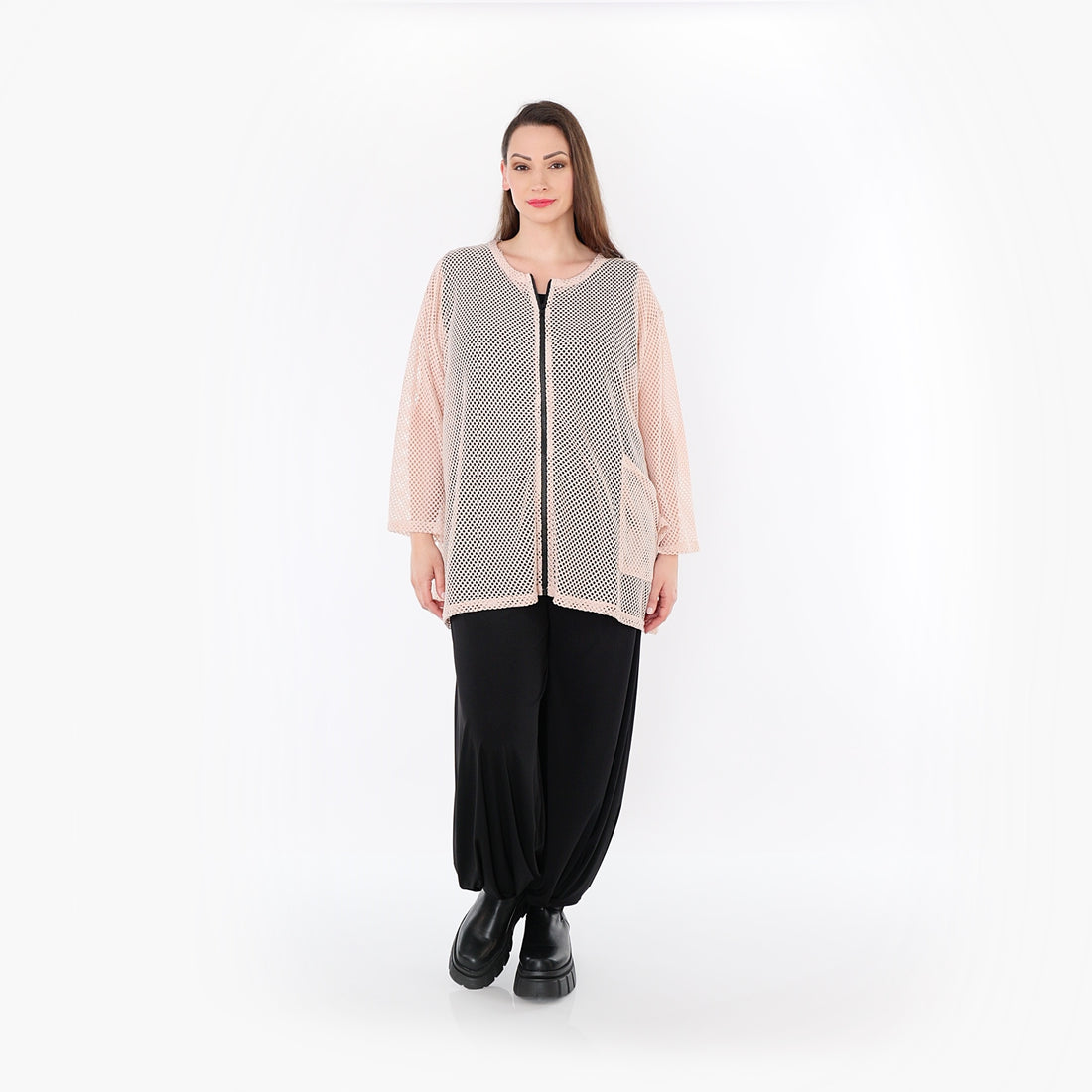  AKH Fashion Jacke in gerader Form, aus Baumwolle, 1500.07109, Mauve, Ausgefallen, Zeitlos