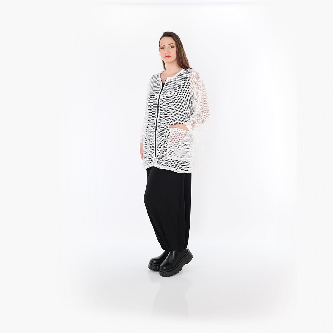  AKH Fashion Jacke in gerader Form, aus Baumwolle, 1500.07109, Weiß, Ausgefallen, Zeitlos