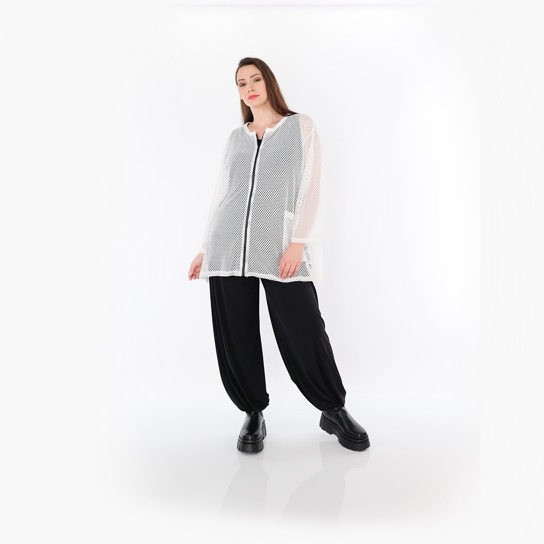  AKH Fashion Jacke in gerader Form, aus Baumwolle, 1500.07109, Weiß, Ausgefallen, Zeitlos