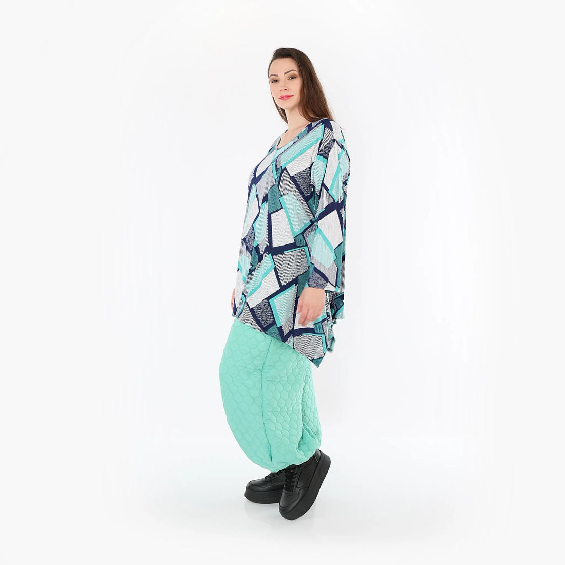  Ballonhose von AKH Fashion aus Materialmix, 1450.08067, Mintgrün, Jacquard, Schick, Schick