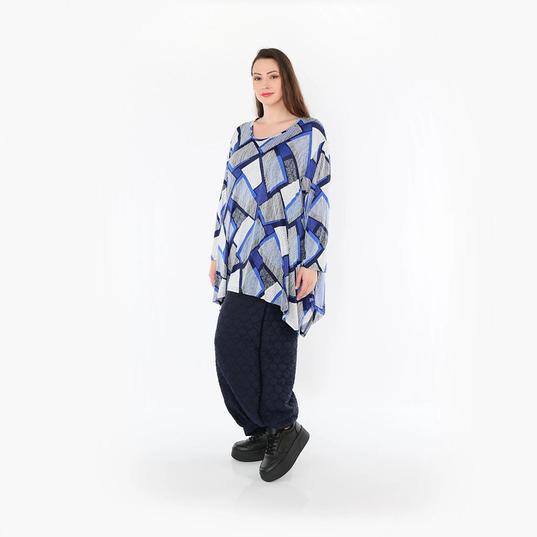 Ballonhose von AKH Fashion aus Materialmix, 1450.08067, Navy, Jacquard, Schick, Modern