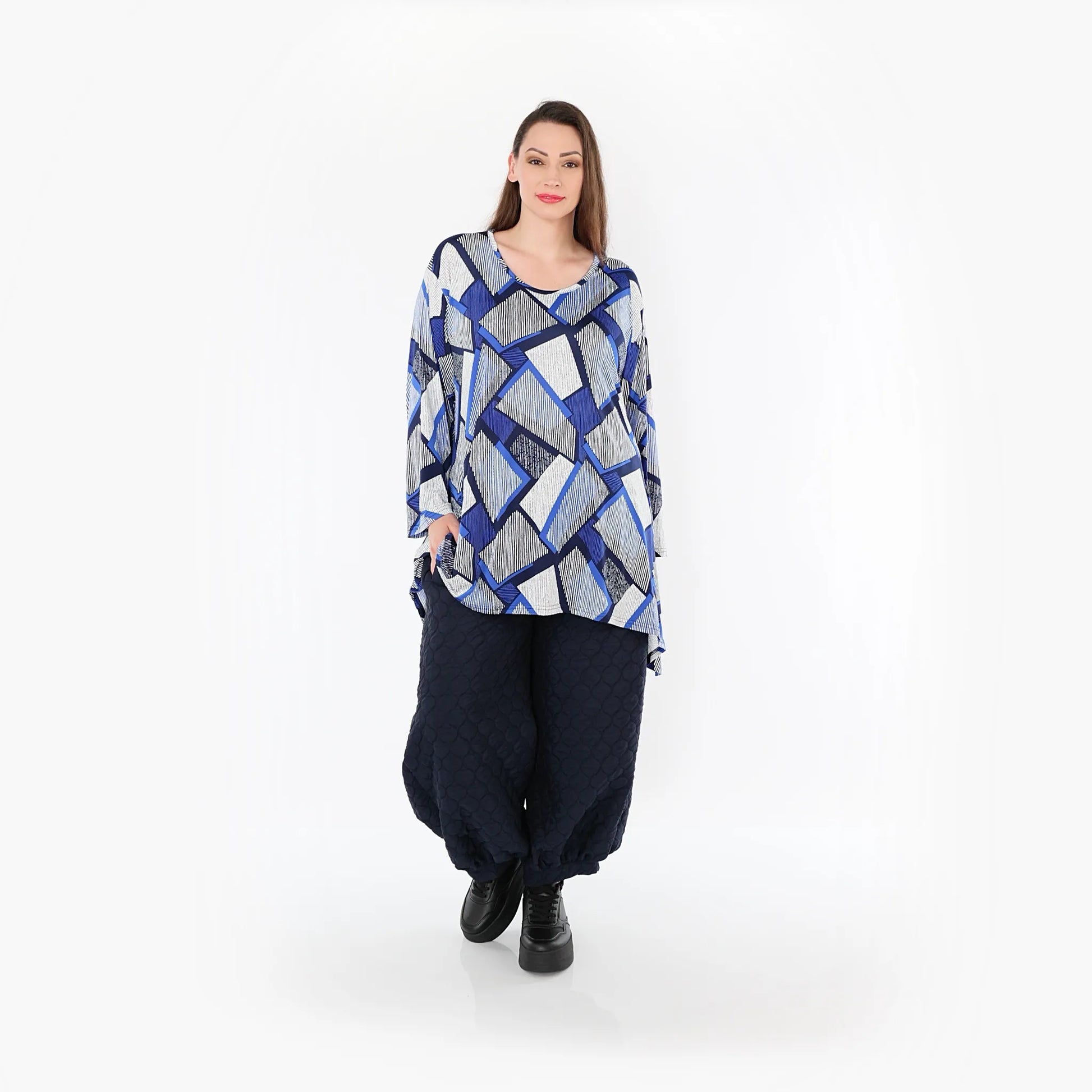  Ballonhose von AKH Fashion aus Materialmix, 1450.08067, Navy, Jacquard, Schick, Modern