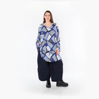  Ballonhose von AKH Fashion aus Materialmix, 1450.06631, Navy, Jacquard, Schick, Modern
