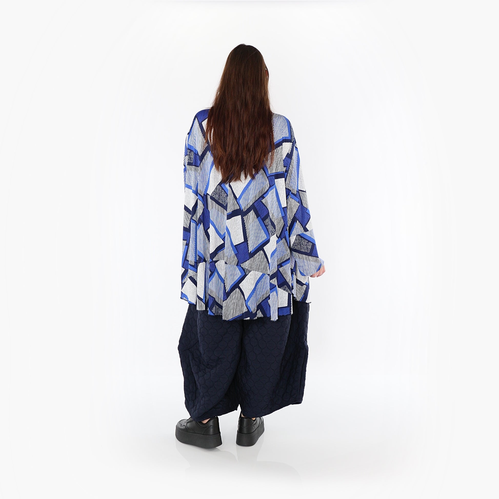  Ballonhose von AKH Fashion aus Materialmix, 1450.06631, Navy, Jacquard, Schick, Modern