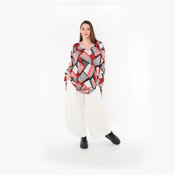  Ballonhose von AKH Fashion aus Materialmix, 1450.06631, Weiß, Jacquard, Schick, Modern