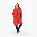  Ballonmantel von AKH Fashion aus Polyester, 1512.07036, Rot/Grau, Punkte, Ausgefallen