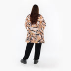  A-Form Bigshirt von AKH Fashion aus Rayon, 1510.00593, Cognac/Rosa/Schwarz, Wellen, Schick