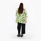  AKH Fashion Bluse in gerundeter Form, aus Rayon, 1510.07092, Grün/Türkis/Schwarz, Wellen