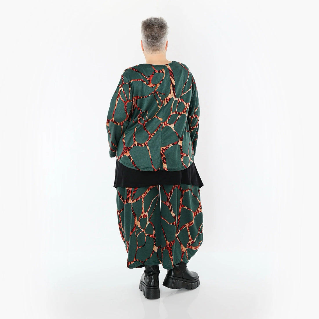  Ballonhose von AKH Fashion aus Materialmix, 1563.08069, Grün/Multi, Grafik, Ausgefallen