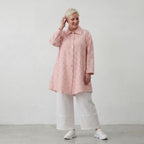 Federleichte Baumwolljacke im Lagenlook Rosa Ecru Oversize leger zeitlos fliessend luftig