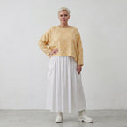 Leichter Baumwollüberwurf Gelb Ecru im Oversize Lagenlook leger zeitlos luftig weich zart