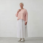 Leichter Baumwolle Mousseline Überwurf in Rosa Ecru soft Oversize Lagenlook zeitlos leger