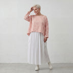 Leichter Baumwolle Mousseline Überwurf in Rosa Ecru soft Oversize Lagenlook zeitlos leger