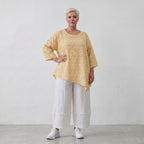 Leichtes Baumwollshirt im Gelb Ecru Lagenlook Oversize A Linie leger zeitlos luftig weich