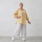 Leichtes Baumwollshirt im Gelb Ecru Lagenlook Oversize A Linie leger zeitlos luftig weich