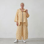 Baumwollmousselinejacke GelbEcru im Lagenlook Oversize zeitlos leger sehr weich und chic
