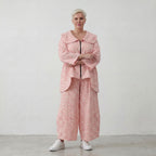 Leichte Oversize Baumwolljacke in Rosa Ecru im Lagenlook luftig zeitlos feminin soft sehr