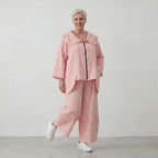 Leichte Oversize Baumwolljacke in Rosa Ecru im Lagenlook luftig zeitlos feminin soft sehr