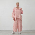 Leichte Oversize Baumwolljacke in Rosa Ecru im Lagenlook luftig zeitlos feminin soft sehr