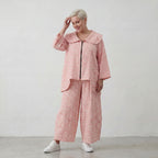 Leichte Oversize Baumwolljacke in Rosa Ecru im Lagenlook luftig zeitlos feminin soft sehr