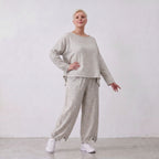 Fliessende BaumwollMousseline Ballonhose Lagenlook Hellblau Ecru leger zeitlos ausgefallen