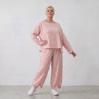 Zeitlose Oversize Ballonhose aus Baumwolle in Rosa Ecru luftig leger Lagenlook fliessend