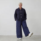 Zeitlose Marlenehose im Lagenlook Dunkelblau/Weiß weich fliessend leger Oversize Chic