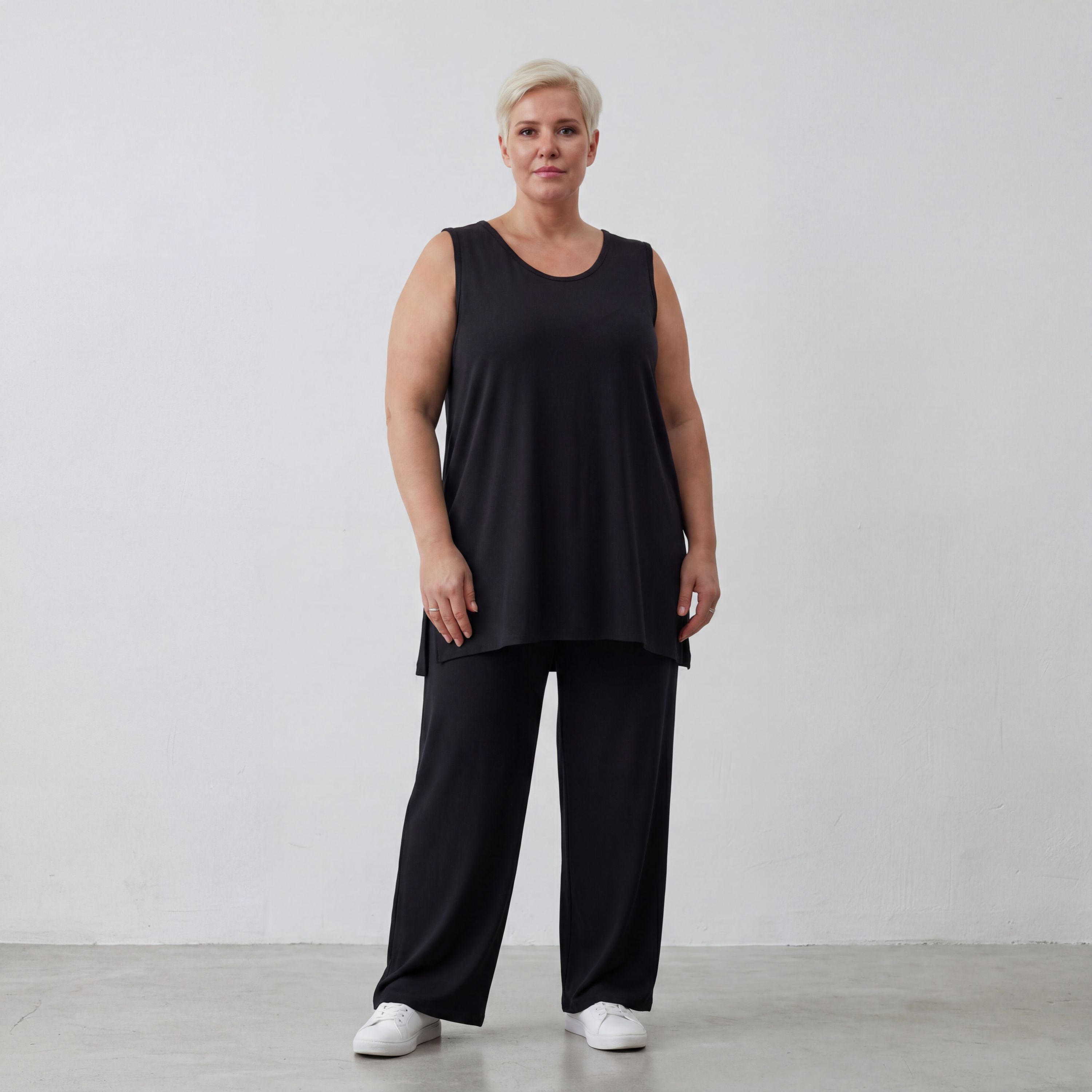 Weiche Jerseyhose in zeitlosem Schwarz aus fließendem Viskose Stretch mit elastischem Bund