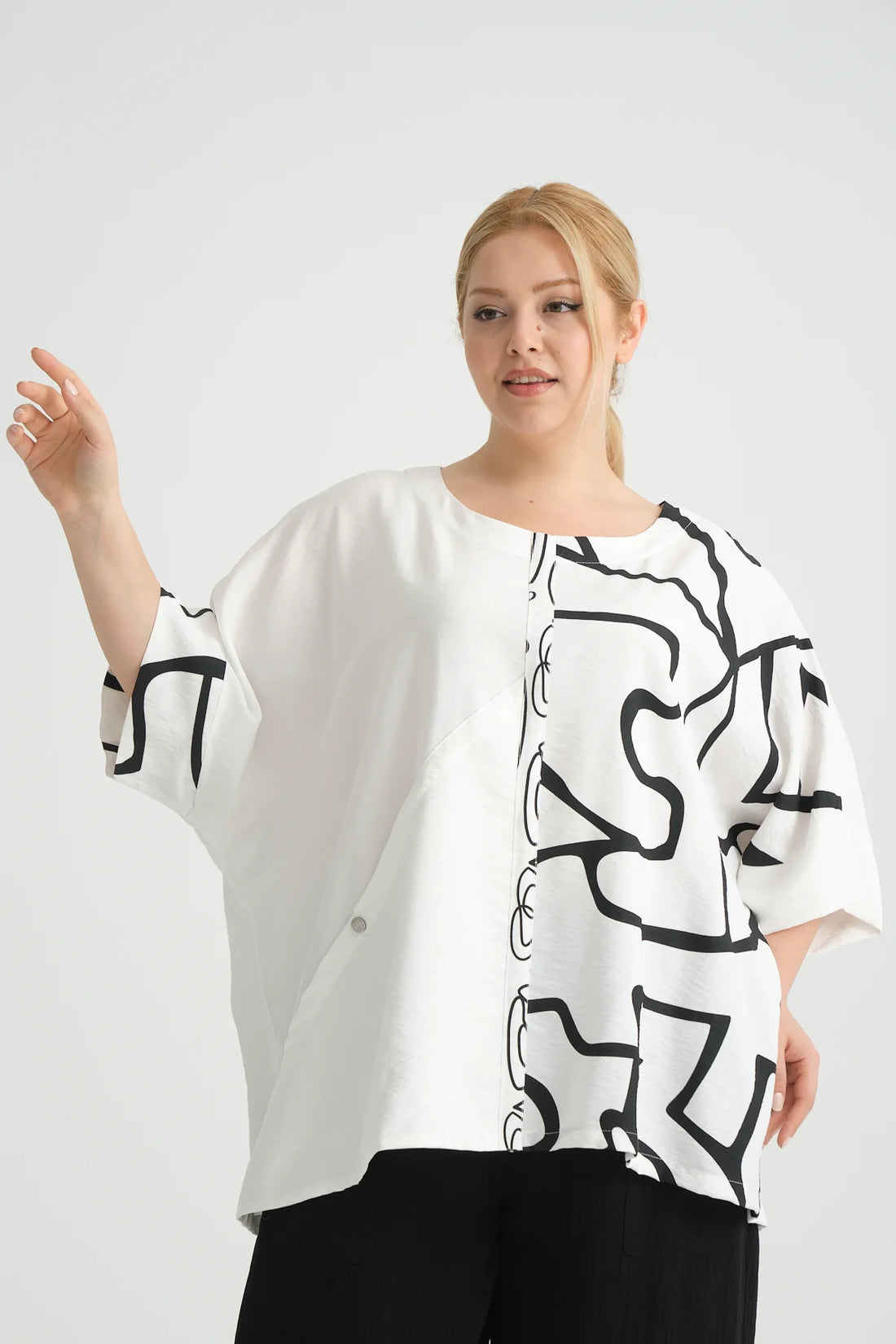  Bigshirt von Zedd Plus aus Viskose, 24294, Weiß, Schick, Modern, Bequem