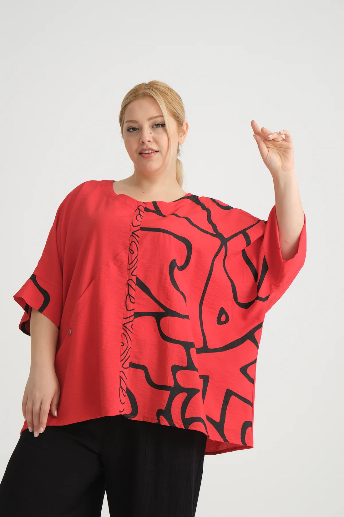  Bigshirt von Zedd Plus aus Viskose, 24294, Rot, Schick, Modern, Bequem