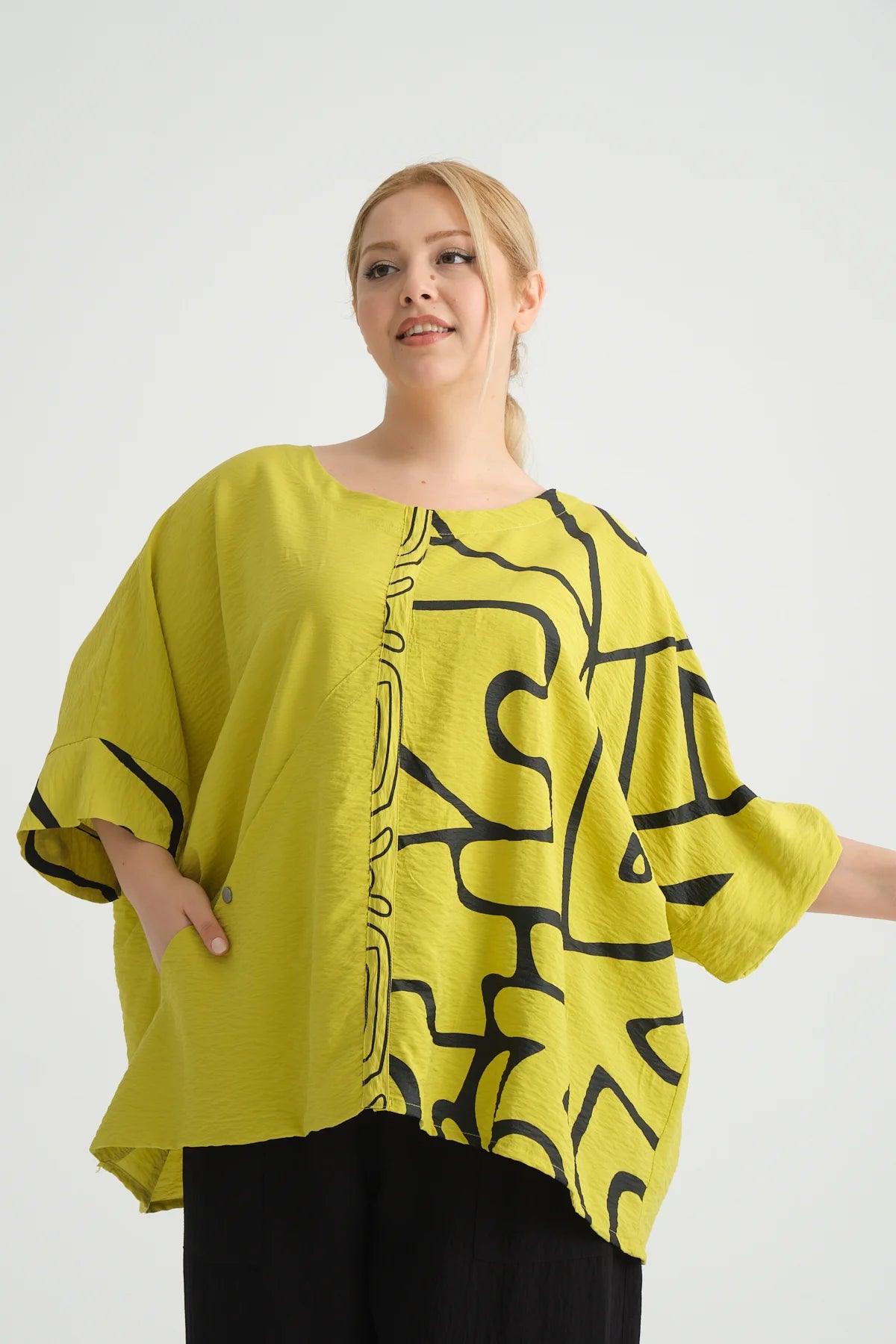  Bigshirt von Zedd Plus aus Viskose, 24294, Grün, Schick, Modern, Bequem