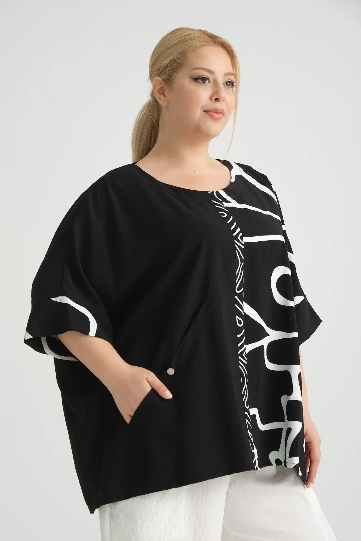  Bigshirt von Zedd Plus aus Viskose, 24294, Schwarz, Schick, Modern, Bequem