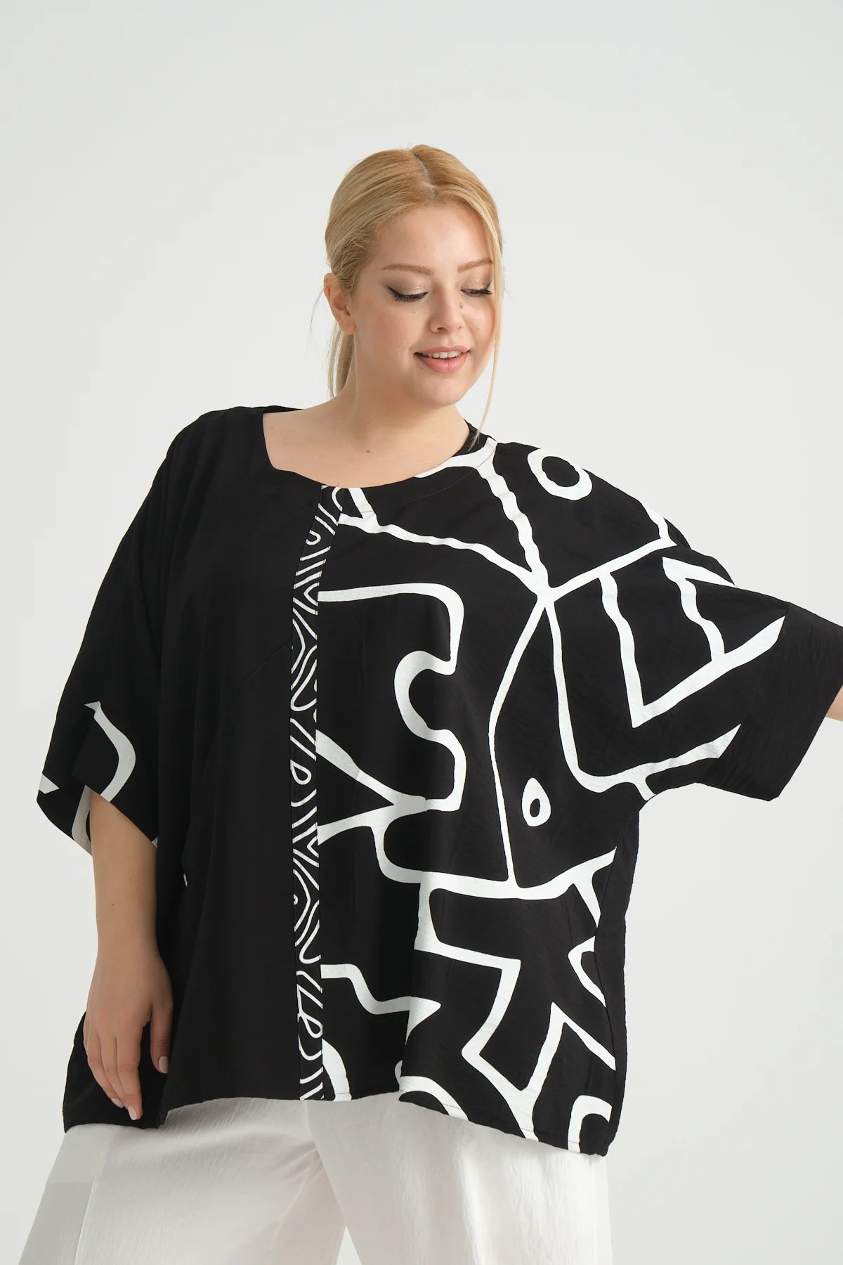  Bigshirt von Zedd Plus aus Viskose, 24294, Schwarz, Schick, Modern, Bequem