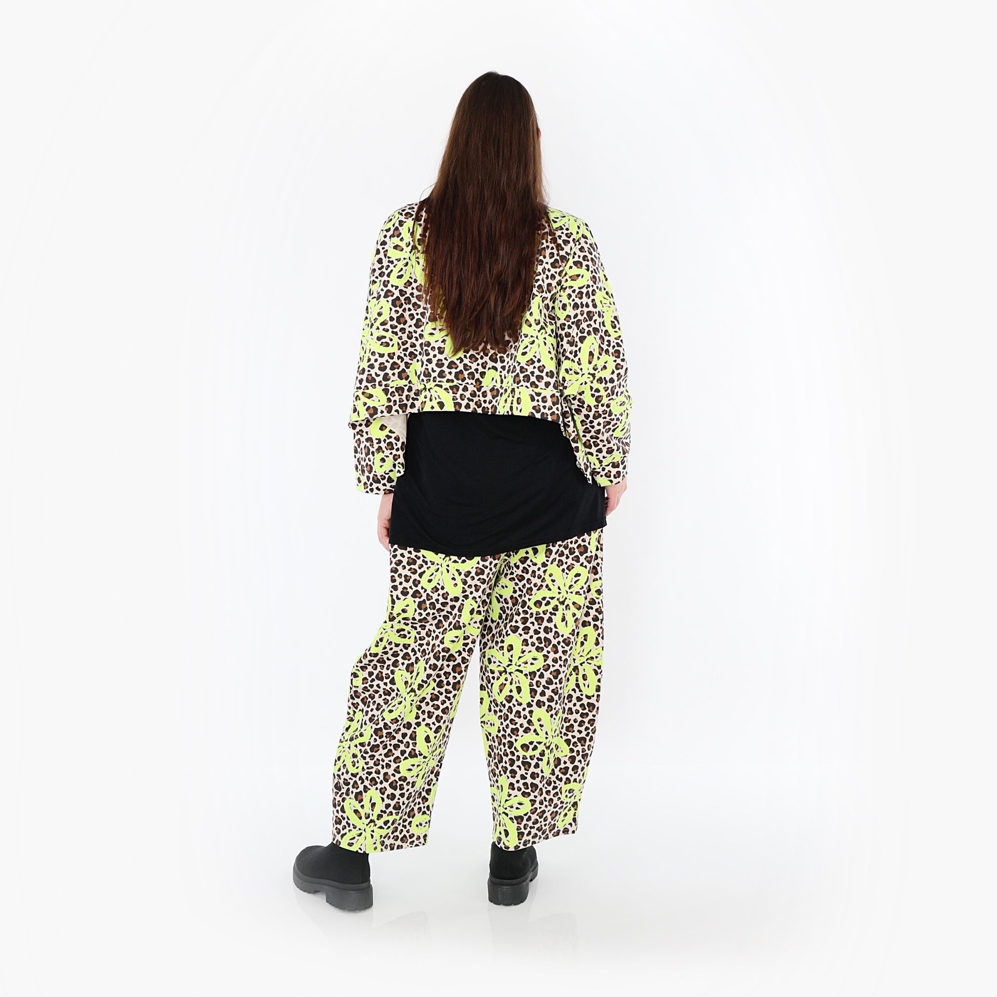  AKH Fashion Überwurf in kastiger Form, aus Baumwolle, 1514.07011, Beige/Braun/Neongrün