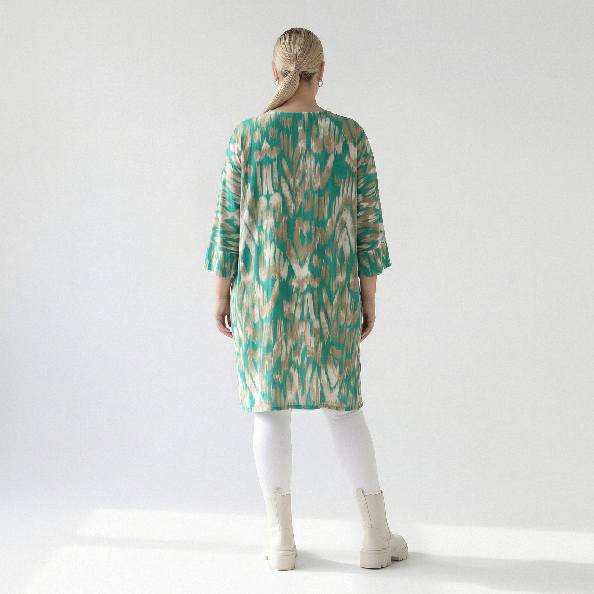  AKH Fashion Bigshirt in gerader Form, aus Viskose, 1296.06925, Mint-Beige, Grafik, Schick