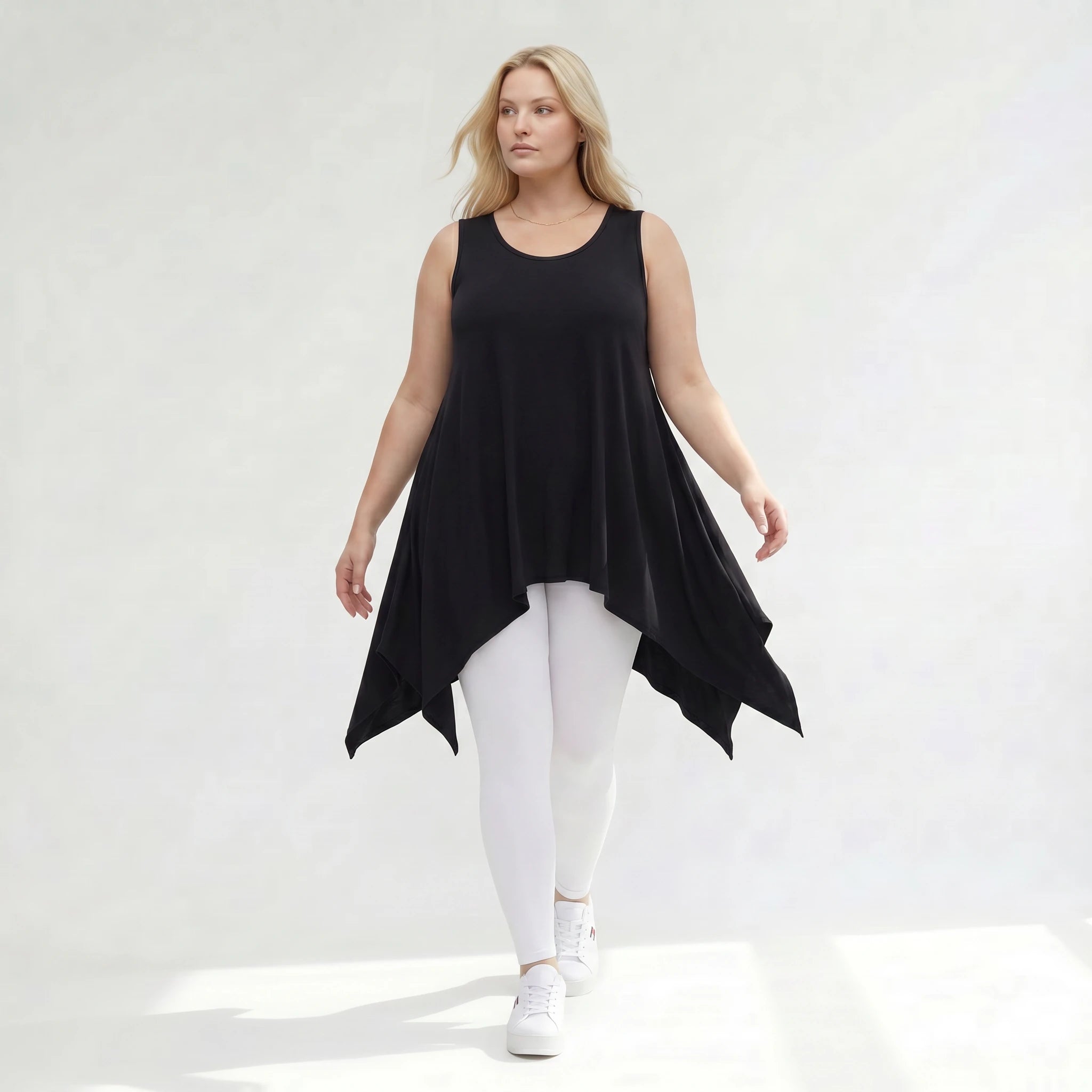 Zipfel Top von AKH Fashion aus Viskose, 1312.01975, Schwarz, Schick, Modern, Bequem