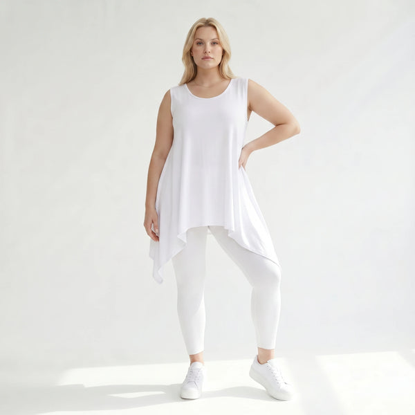 Zipfel Top von AKH Fashion aus Viskose, 1312.01975, Weiß, Schick, Modern, Bequem