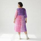  Ballonkleid von AKH Fashion aus Viskose, 1249.06698, Flieder-Pink, Batik, Schick, Modern
