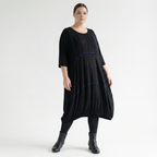  Ballonkleid von AKH Fashion aus Viskose, 1416.06564, Schwarz/Blau, Schick, Modern, Bequem