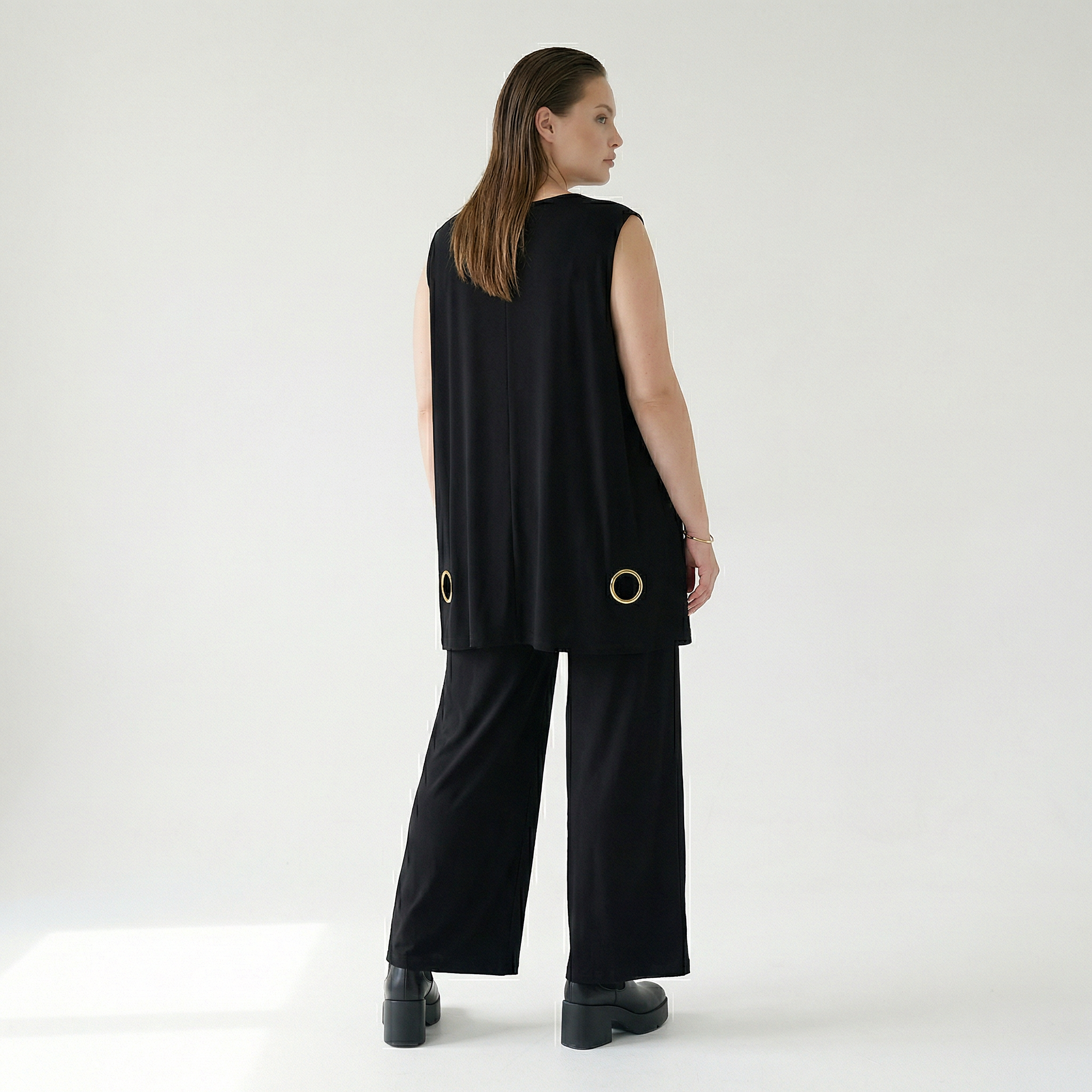  AKH Fashion Top in gerader Form, aus Viskose, 1416.06675, Schwarz/Gelb, Schick, Modern