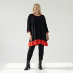  A-Form Shirt von AKH Fashion aus Viskose, 1416.06916, Schwarz/Rot, Schick, Modern, Bequem