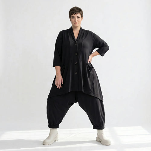 A-Form Jacke von AKH Fashion aus Materialmix, ausgefallene, zeitlose Lagenlook Mode