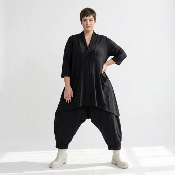 A-Form Jacke von AKH Fashion aus Materialmix, ausgefallene, zeitlose Lagenlook Mode