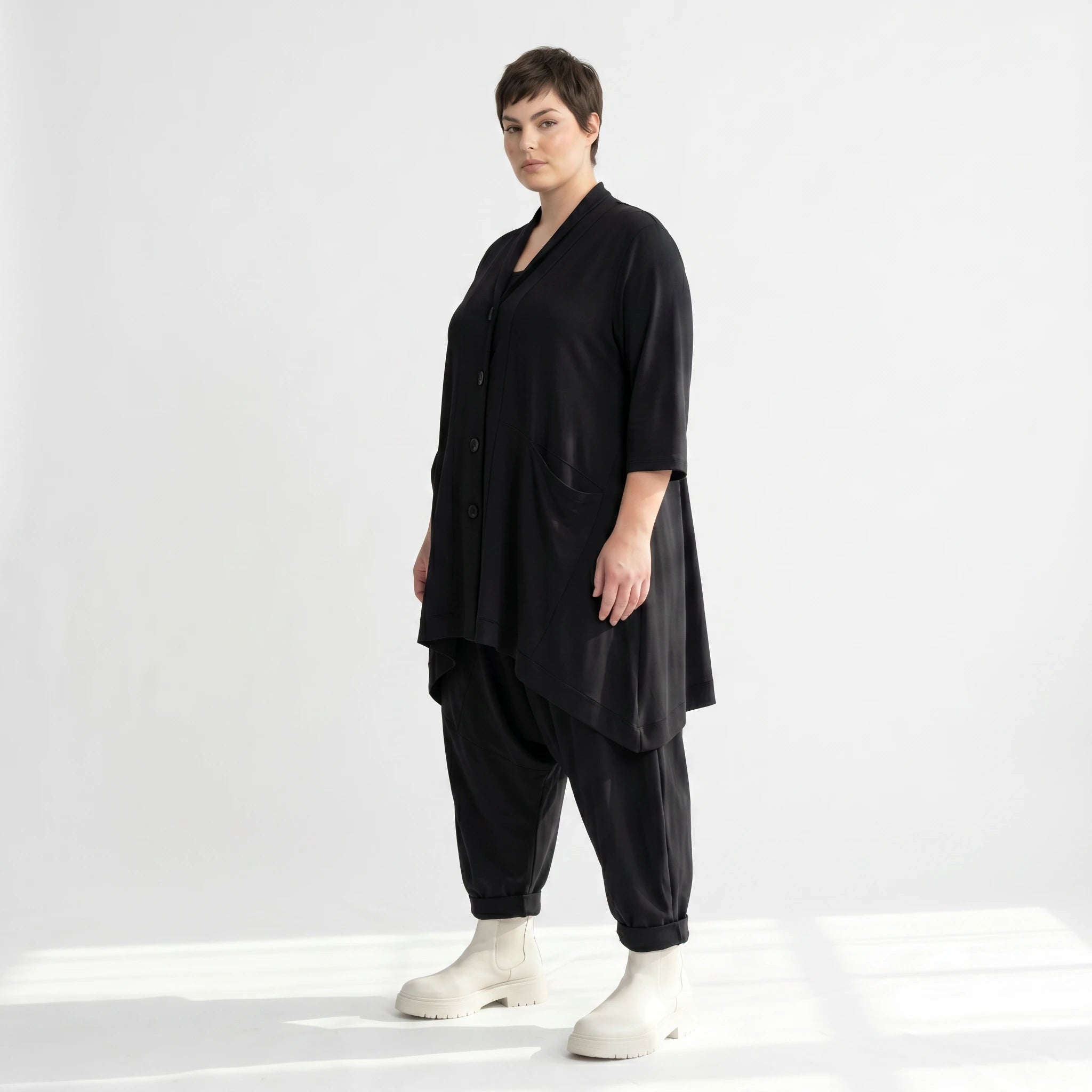 A-Form Jacke von AKH Fashion aus Materialmix, ausgefallene, zeitlose Lagenlook Mode