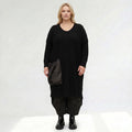 AKH Premium Kleid in gerader Form, aus Baumwolle, 1446.02319, Schwarz, Schick, Modern
