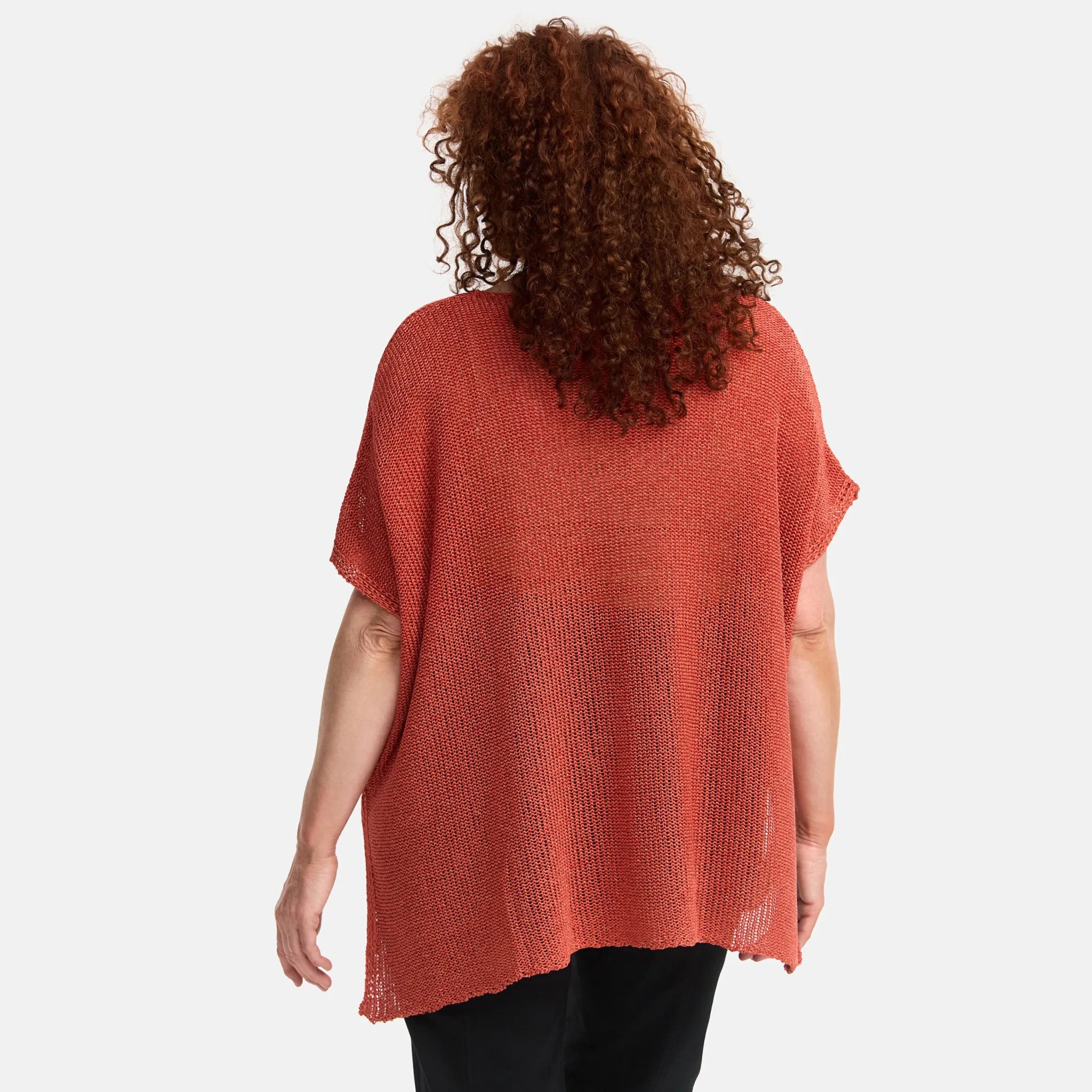  Amandine Pullover in kastiger Form, aus Baumwolle, A2801, Pink, Schick, Modern, Bequem