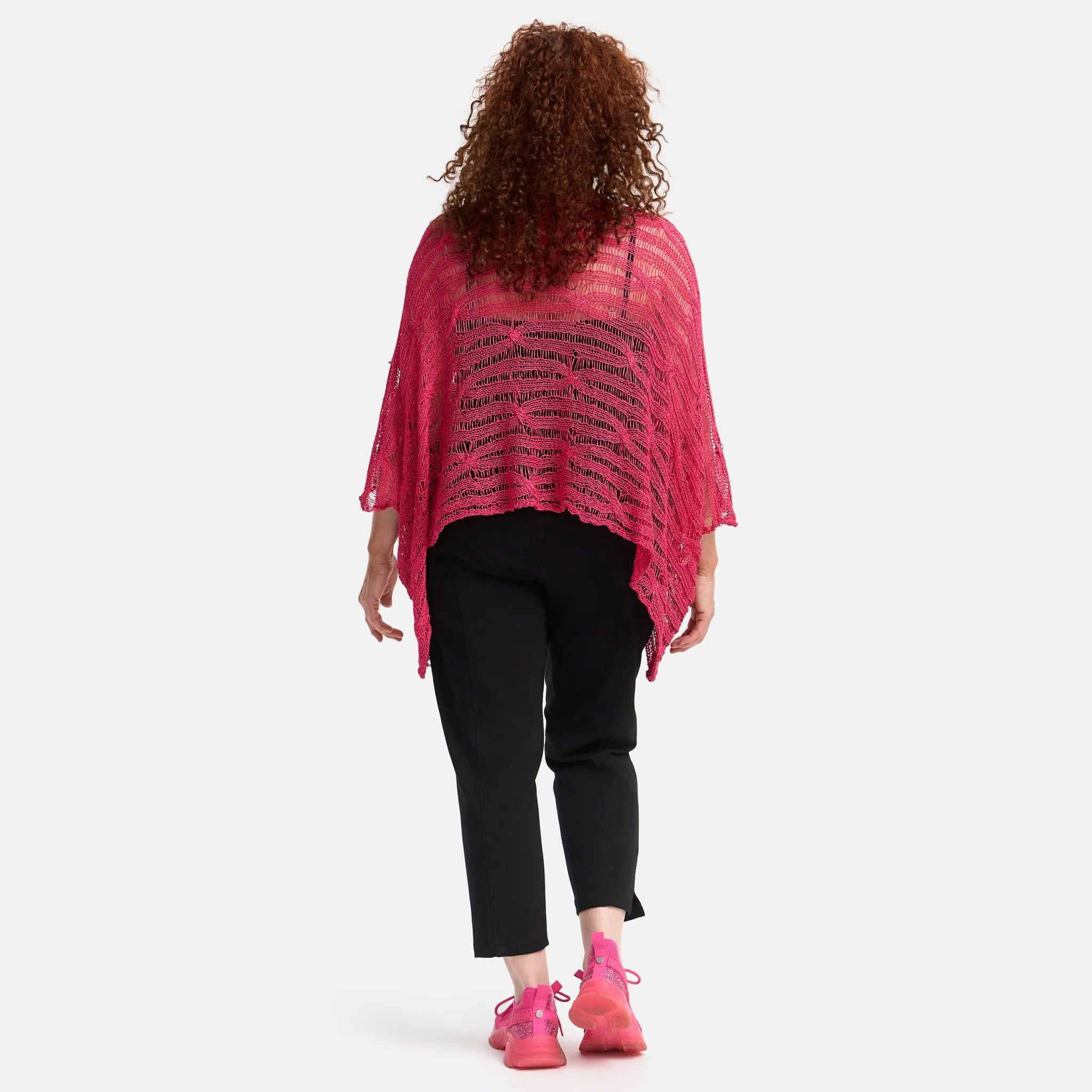  Amandine Pullover in kastiger Form, aus Baumwolle, A2805, Fuchsia, Schick, Modern, Bequem