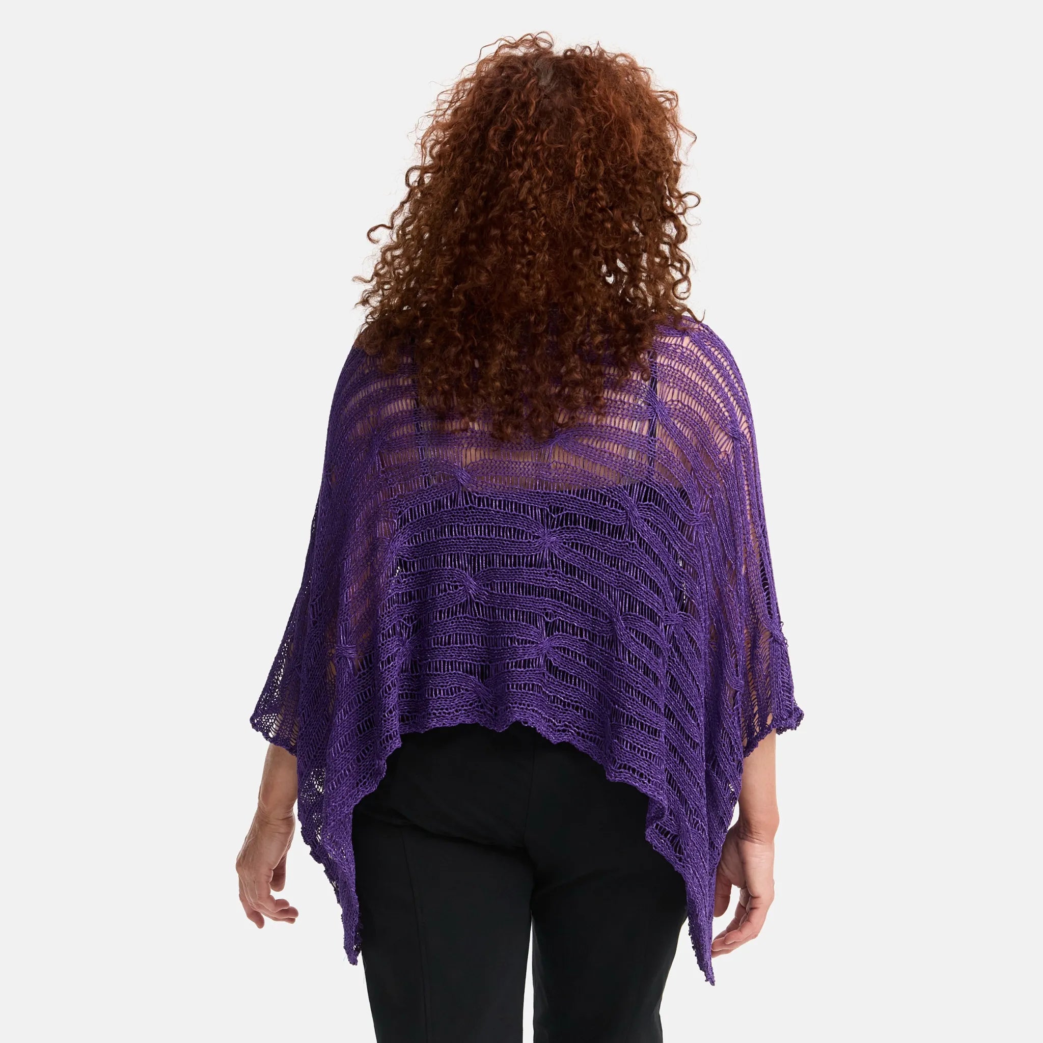  Amandine Pullover in kastiger Form, aus Baumwolle, A2805, Lila, Schick, Modern, Bequem