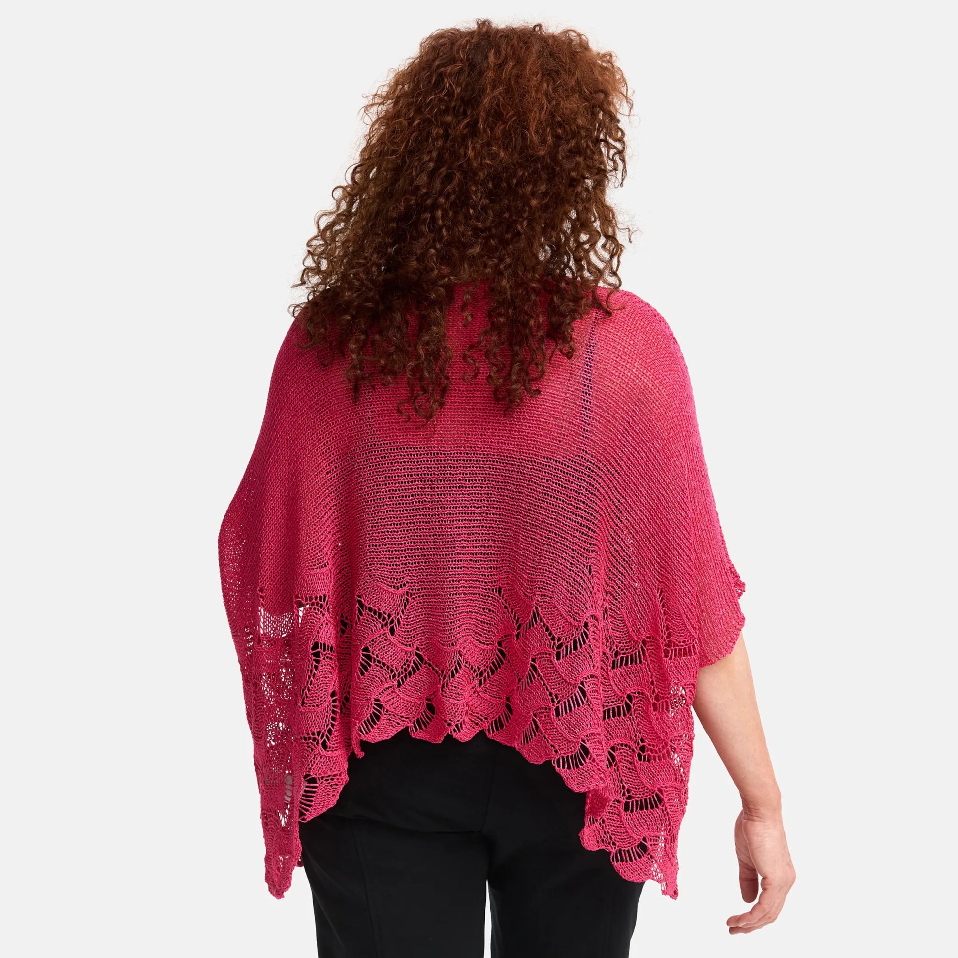  Amandine Pullover in kastiger Form, aus Baumwolle, A2806, Fuchsia, Schick, Modern, Bequem