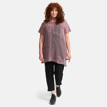  Amandine Pullover in kastiger Form, aus Baumwolle, A2807, Mauve, Schick, Modern, Bequem